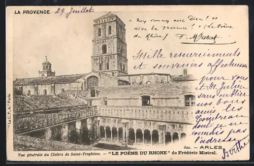 AK Arles, Vue générale du Cloître de Saint-Trophime