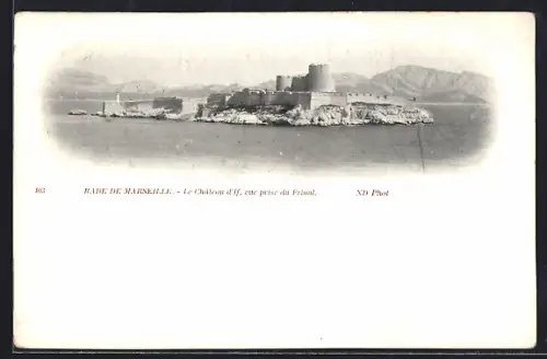 AK Marseille, Le Château d`If, vue prise du Frioul