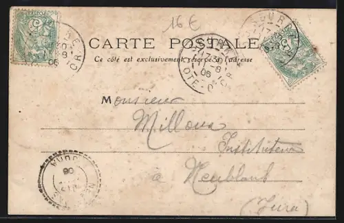 AK Aix-en-Provence, Rue Thiers avec coiffeur et calèche à cheval