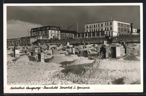 AK Wangerooge, Strandhotel Kaiserhof, Germania, Strandkörbe