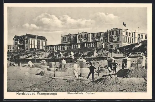 AK Wangerooge, Strand-Hotel Gerken, Strandansicht