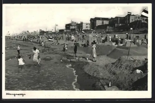 AK Wangerooge, Strand mit Badegästen und Strandkörben