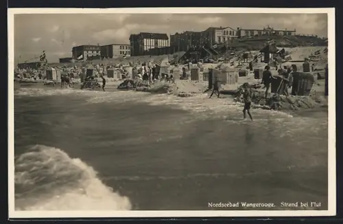 AK Wangerooge, Strandansicht bei Flut