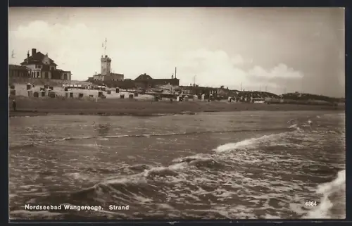 AK Wangerooge, Strand mit Gebäuden