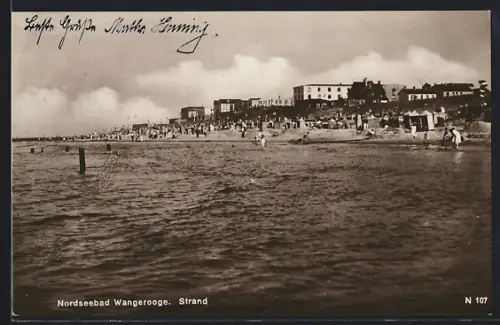AK Wangerooge, Strand, vom Wasser gesehen