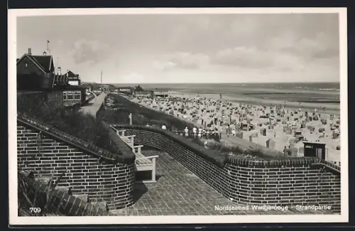 AK Wangerooge, Strandpartie mit Promenade u. Treppenanlage