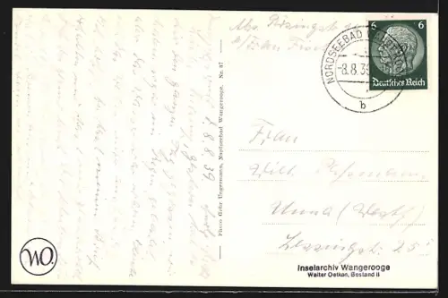 AK Wangerooge, Strand mit Promenade