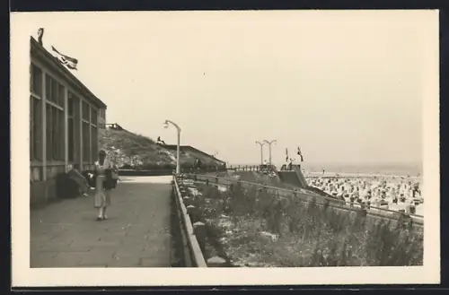 AK Wangerooge, Promenade, Strand, Strandkörbe