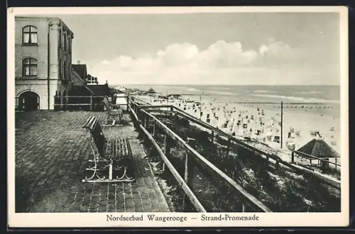 AK Wangerooge, Strand-Promenade mit Aussichtsplattform