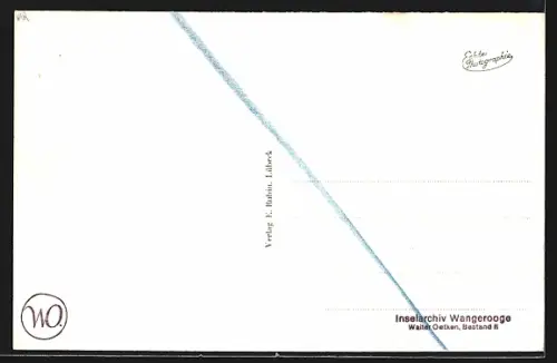 Lithographie Wangerooge, Strand mit Promenade