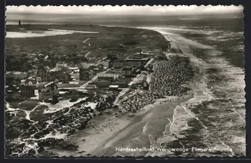 AK Wangerooge, Ort mit Strand, Fliegeraufnahme