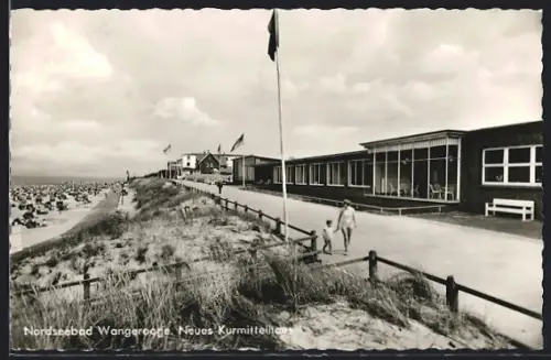 AK Wangerooge, Neues Kurmittelhaus mit Promenade u. Strand