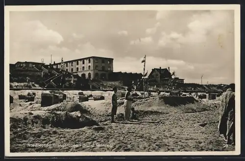 AK Wangerooge, Hotel Monopol, Strandansicht
