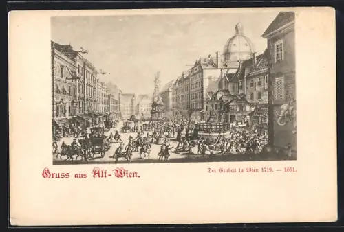 AK Alt-Wien, Der Graben in Wien, 1719