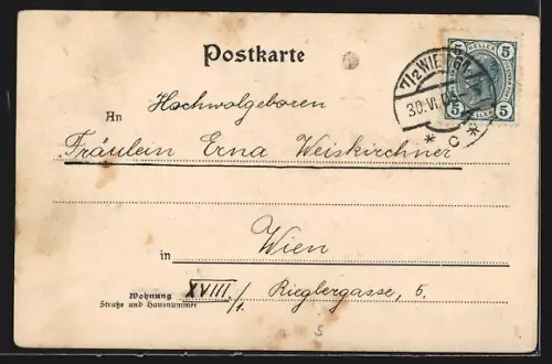 AK Wien, Goethe-Denkmal von Professor Edmund Hellmer