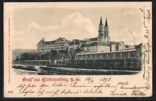 AK Klosterneuburg /N.-Ö., Teilansicht mit Wallfahrtskirche