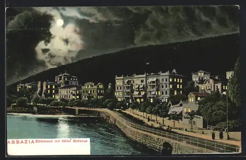AK Abbazia, Südstrand mit Hôtel Bellevue