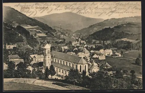 AK Urbeis, Unterdorf aus der Vogelschau