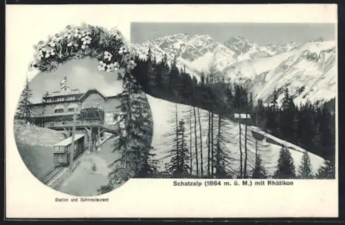 AK Schatzalp, Station der Bergbahn und Bahnrestaurant am Rhätikon