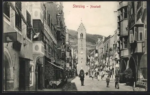 AK Sterzing, Neustadt, Strassenpartie mit Gasthof und Geschäften