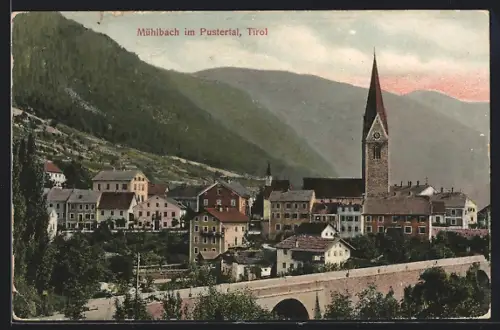 AK Mühlbach im Pustertal, Ortsansicht mit Kirche