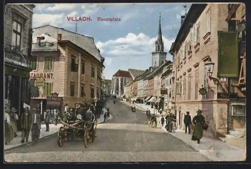 AK Villach, Hauptplatz mit Restaurant