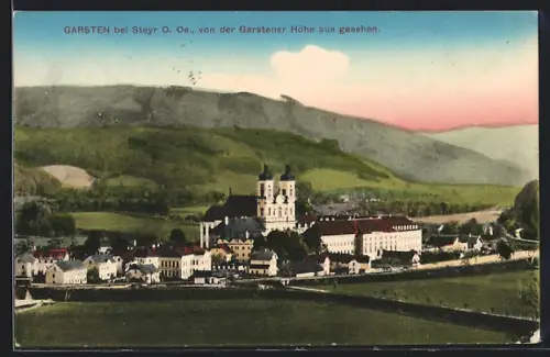 AK Garsten bei Steyr, Blick von der Garstener Höhe