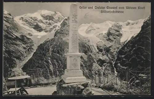 AK Stilfserjochstrasse, Ortler und Trafoier Eiswand vom Weissen Knott