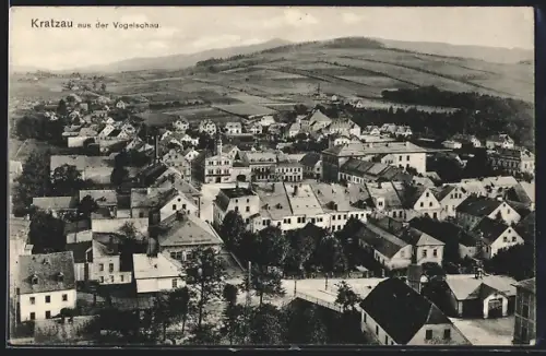 AK Kratzau, Blick aus der Vogelschau