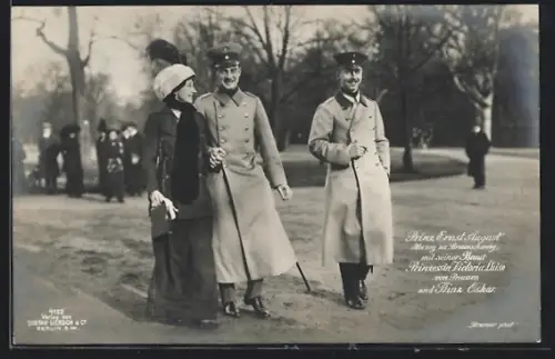 AK Ernst August Herzog von Braunschweig und Herzogin Victoria Luise, Prinz Oskar