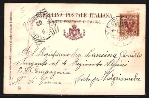 AK Torino, Caserma Bergia, italienisches Pferdegespann, Chambery 1834