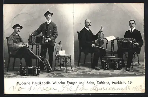AK Coblenz, Moderne Hauskapelle Wilhelm Prager und Sohn, Marktstrasse 19