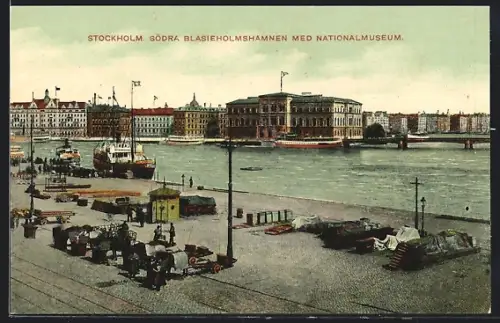 AK Stockholm, Södra Blasieholmshamnen med Nationalmuseum