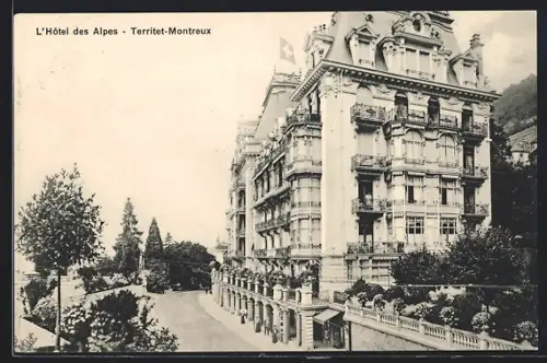 AK Territet-Montreux, l`Hôtel des Alpes