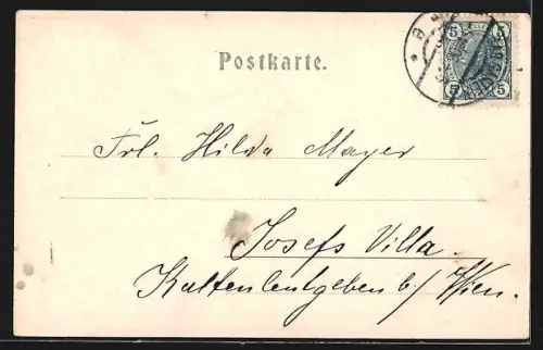 AK Badgastein, Ortspartie mit Kaiserpromenade