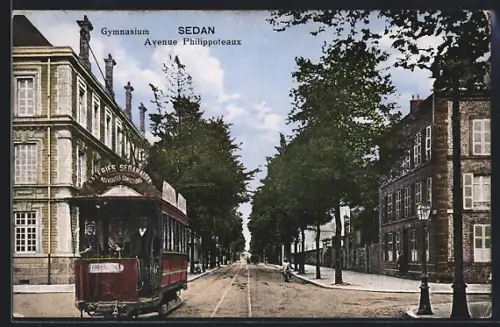 AK Sedan, Gymnasium Avenue Philippoteaux, Strassenbahn