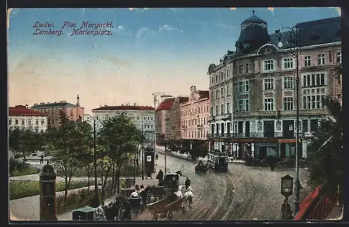 AK Lwów / Lemberg, Plac Maryacki / Marienplatz