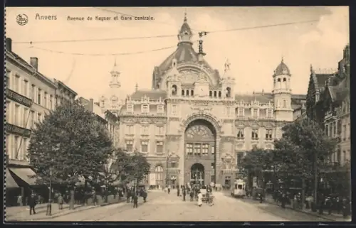 AK Anvers, Avenue de Keyser et Tramway