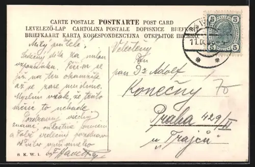 AK Wien, Opernring mit Strassenbahnen aus der Vogelschau