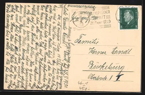 AK Essen, Strassenbahn vor der Münsterkirche