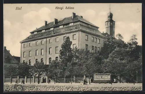 AK Kiel, Strassenbahn am Königl. Schloss