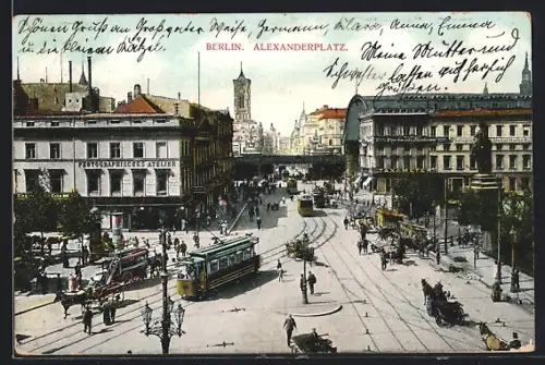 AK Berlin, Alexanderplatz von oben gesehen