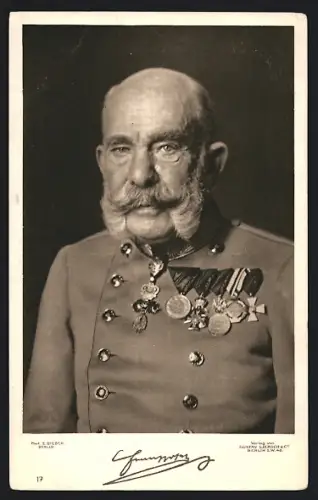 AK Porträt Kaiser Franz Josef I. von Österreich in Uniform mit Orden