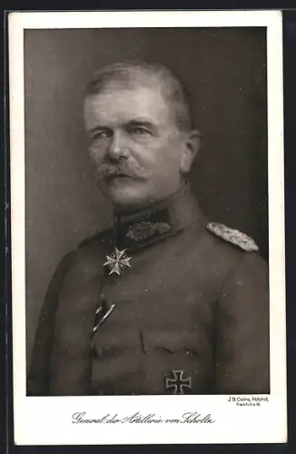 AK Portrait des Generals der Artillerie von Scholtz mit Pour-le-Merite