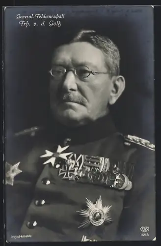 AK General-Feldmarschall Freiherr von der Goltz, Halbportrait in Uniform