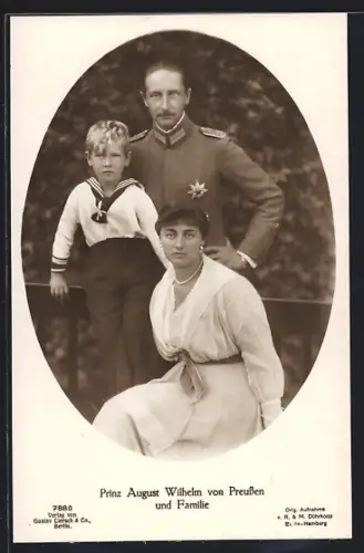 AK Prinz August Wilhelm von Preussen mit seiner Familie