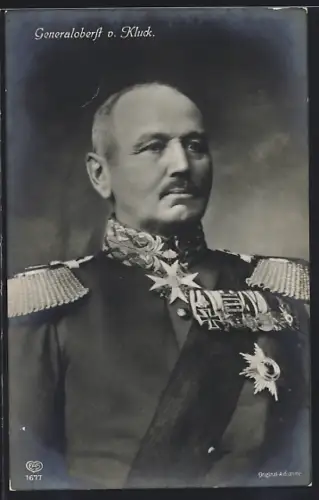 Foto-AK Generaloberst von Kluck mit Orden und Epauletten