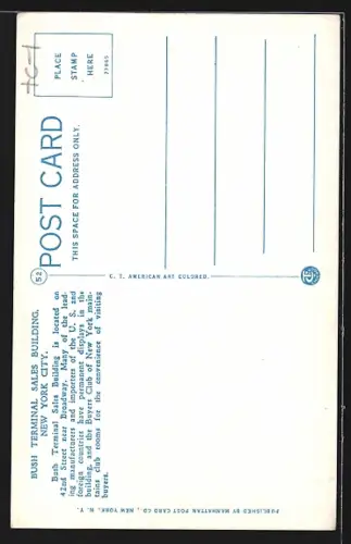 AK New York, NY, The Bush Terminal Sales Building, Strassenbahn