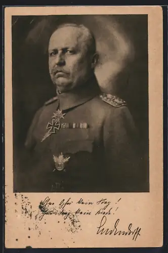 AK Erich Ludendorff in Uniform mit Auszeichnungen