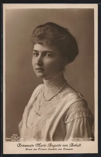 AK Prinzessin Marie Auguste von Anhalt Braut v. Prinz Joachim von Preussen